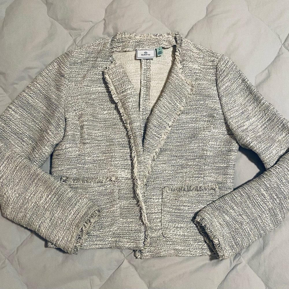 Susina Gray Textured Blazer